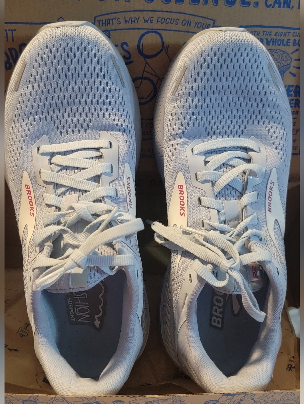 Brooks Women's Grey Athletic Running Shoes with Subtle Pink Logo